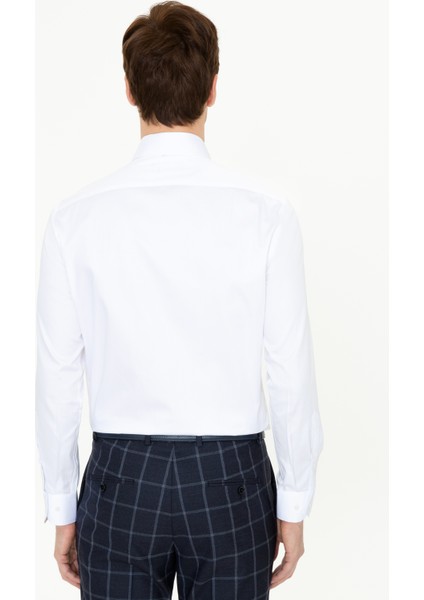 Erkek Beyaz Slim Fit %100 Pamuk İtalyan Yaka Klasik Gömlek 50250845-VR013 modelleri