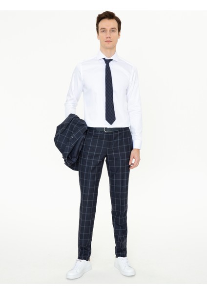 Erkek Beyaz Slim Fit %100 Pamuk İtalyan Yaka Klasik Gömlek 50250845-VR013 fırsatları