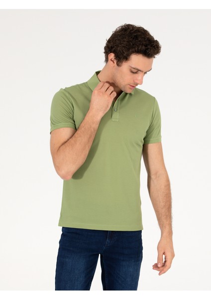 Erkek Açık Yeşil Tişört Basic 50265364-VR092