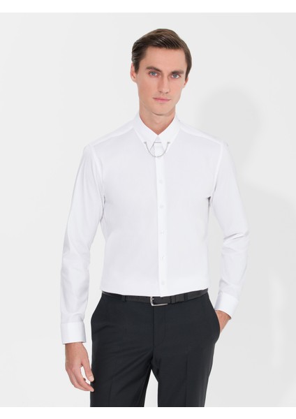 Erkek Beyaz Slim Fit Smokin Gömlek 50270056-VR013 modelleri