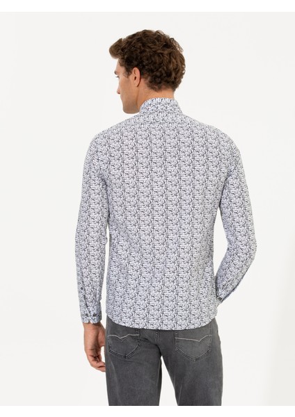 Erkek Siyah Slim Fit Uzun Kollu Gömlek 50256735-VR046