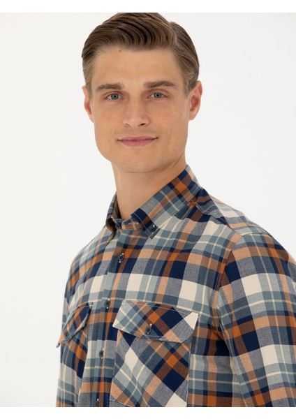 Erkek Taba Regular Fit Uzun Kollu Gömlek 50276936-VR099 fiyatları