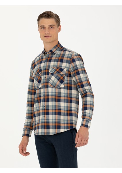 Erkek Taba Regular Fit Uzun Kollu Gömlek 50276936-VR099 modelleri