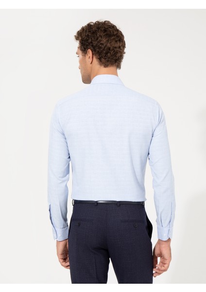 Erkek Mavi Slim Fit Uzun Kollu Gömlek 50258629-VR036