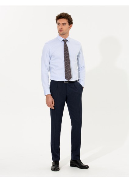 Erkek Açık Mavi Slim Fit Uzun Kollu Basic Gömlek 50268497-VR003