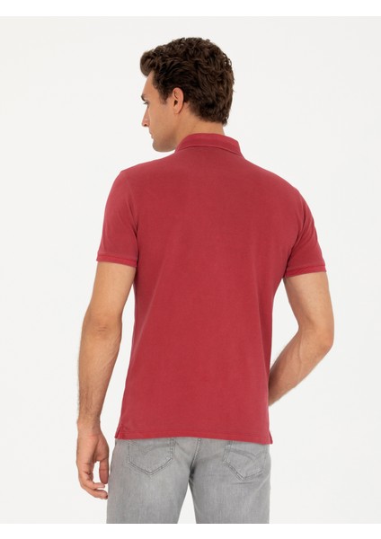 Erkek Kırmızı Slim Fit Polo Yaka T-Shirt 50266615-VR030 indirimleri