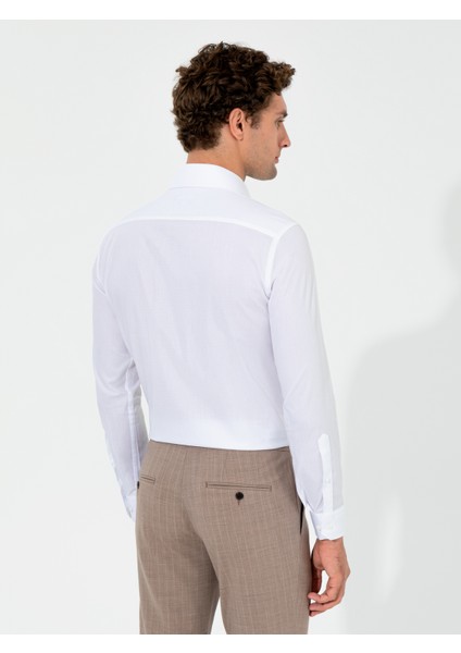 Erkek Beyaz Slim Fit Uzun Kollu Gömlek 50255629-VR013 fiyatları