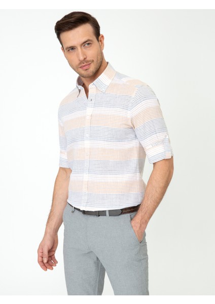 Erkek Sarı Slim Fit Uzun Kollu Gömlek 50248504-VR044