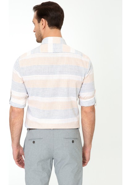 Erkek Sarı Slim Fit Uzun Kollu Gömlek 50248504-VR044