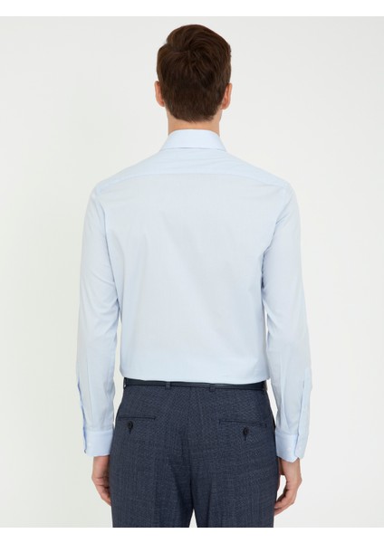 Erkek Açık Mavi Slim Fit Uzun Kollu Basic Gömlek 50242782-VR003