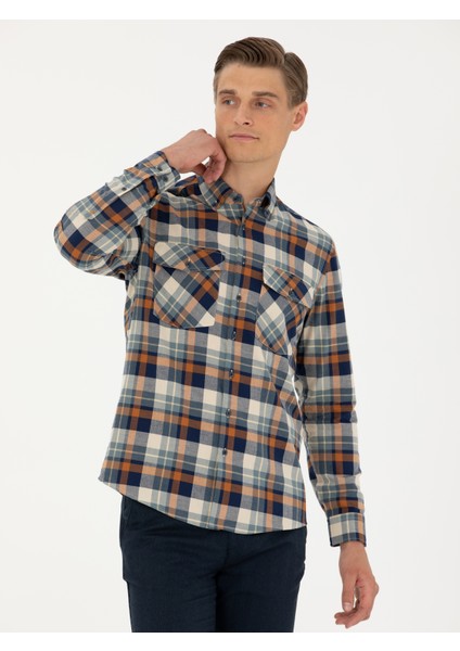 Erkek Taba Regular Fit Uzun Kollu Gömlek 50276936-VR099