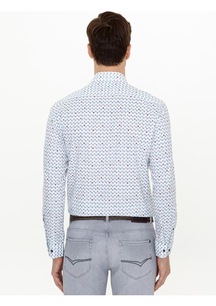 Erkek Yeşil Slim Fit Uzun Kollu Gömlek 50247572-VR054