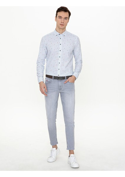 Erkek Yeşil Slim Fit Uzun Kollu Gömlek 50247572-VR054 fiyatları