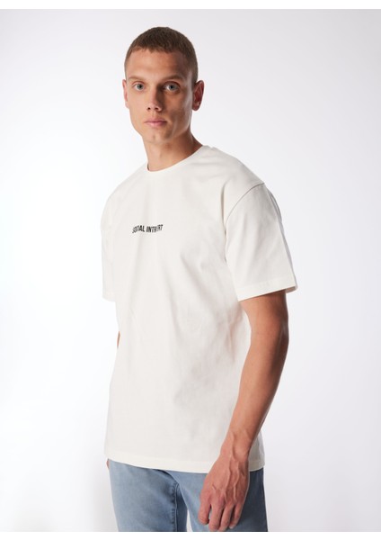 Gmg Fırenze Bisiklet Yaka Ekru Erkek T-Shirt GU24MSS03010