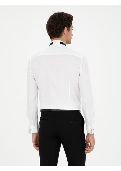 Erkek Beyaz Slim Fit Manşetli Pamuk Karışımlı Smokin Gömlek 50287297-VR013 indirimleri