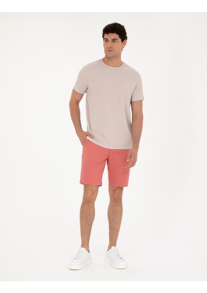 Erkek Bej Slim Fit Tişört 50288914-VR011