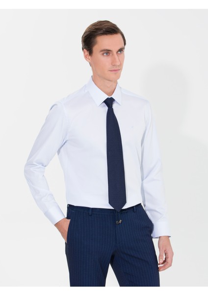 Erkek Açık Mavi Slim Fit Uzun Kollu Basic Gömlek 50268503-VR003