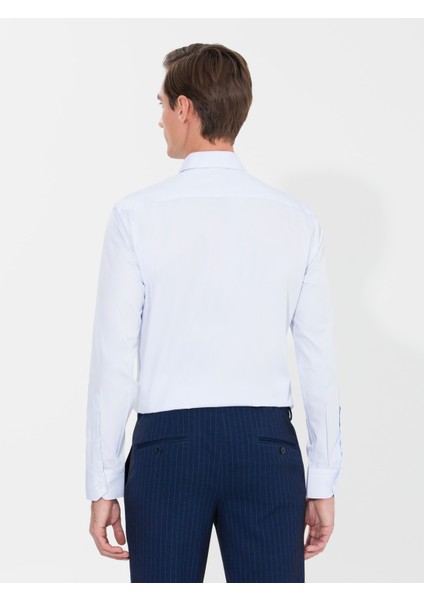 Erkek Açık Mavi Slim Fit Uzun Kollu Basic Gömlek 50268503-VR003