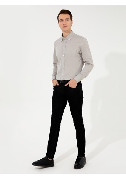 Erkek Haki Slim Fit Uzun Kollu Gömlek 50253916-VR027 fırsatları