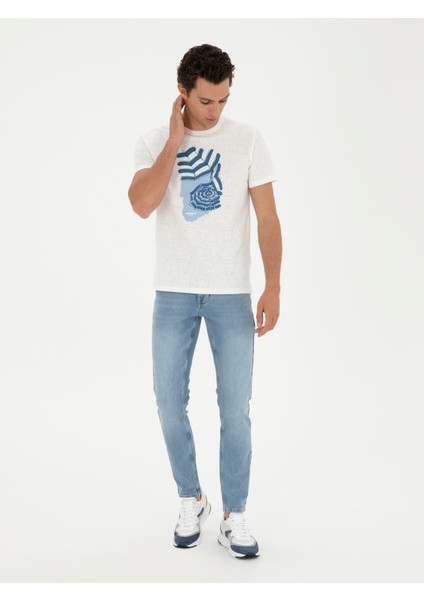 Erkek Gül Slim Fit Bisiklet Yaka T-shirt 50284365-VR013 fırsatları