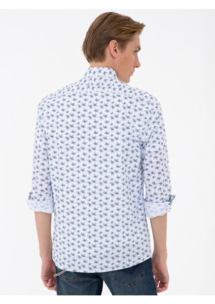 Erkek Lacivert Slim Fit Uzun Kollu Gömlek 50233196-VR033 fırsatları