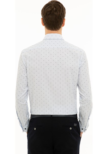 Erkek Açık Mavi Slim Fit Uzun Kollu Gömlek 50227916-VR003