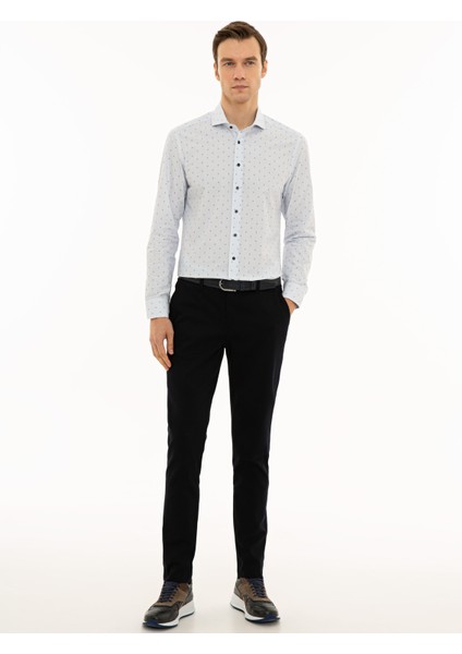 Erkek Açık Mavi Slim Fit Uzun Kollu Gömlek 50227916-VR003