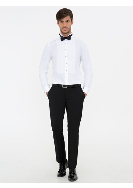 Erkek Beyaz Slim Fit Smokin Gömlek 50235518-VR013