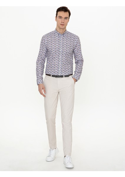 Erkek Sarı Slim Fit Uzun Kollu Gömlek 50247571-VR044 indirimleri