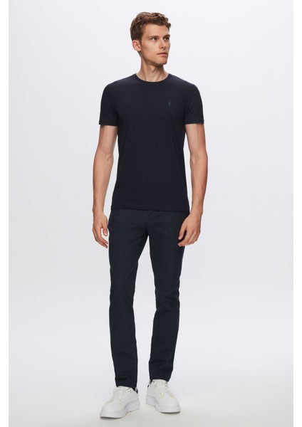 Slim Fit Lacivert Düz T-Shirt 2EC148551753M