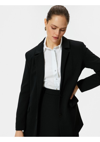 Klasik Blazer Ceket Kapaklı Cepli Düğmeli fiyatları
