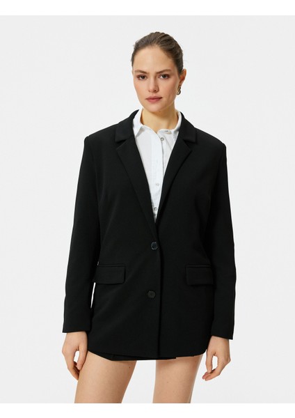 Klasik Blazer Ceket Kapaklı Cepli Düğmeli modelleri