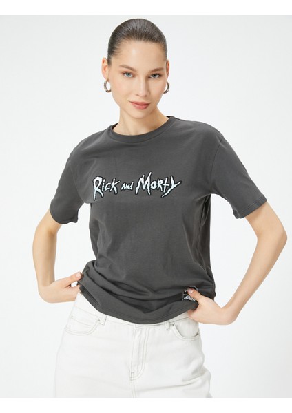 Rick And Morty Tişört Lisanslı Arkası Baskılı Kısa Kollu