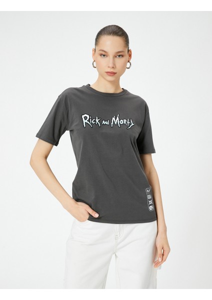 Rick And Morty Tişört Lisanslı Arkası Baskılı Kısa Kollu