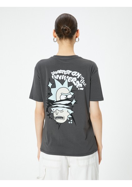 Rick And Morty Tişört Lisanslı Arkası Baskılı Kısa Kollu