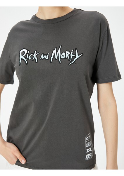 Rick And Morty Tişört Lisanslı Arkası Baskılı Kısa Kollu