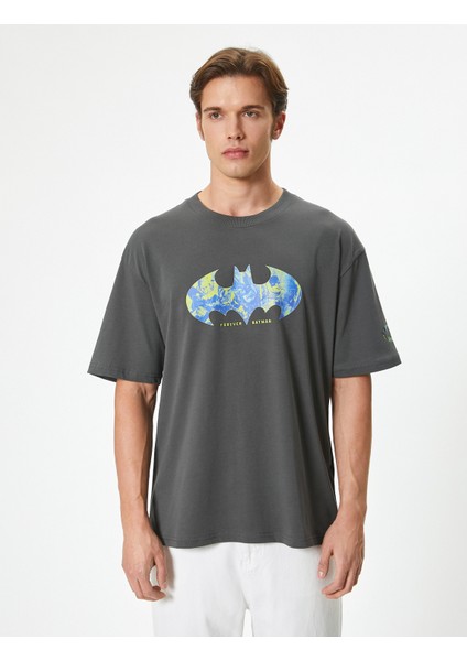 Batman Tişört Lisanslı Oversize Kısa Kollu Bisiklet Yaka Pamuklu
