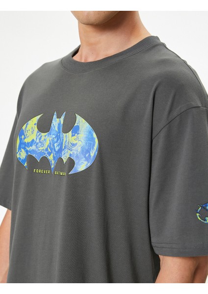 Batman Tişört Lisanslı Oversize Kısa Kollu Bisiklet Yaka Pamuklu