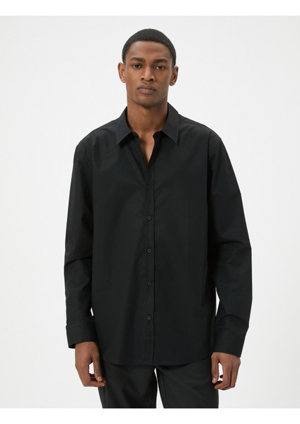 Basic Gömlek Uzun Kollu Klasik Yaka Düğmeli Pamuklu modelleri