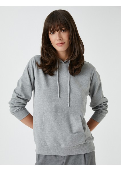 Basic Kapüşonlu Sweatshirt Kanguru Cepli fiyatları