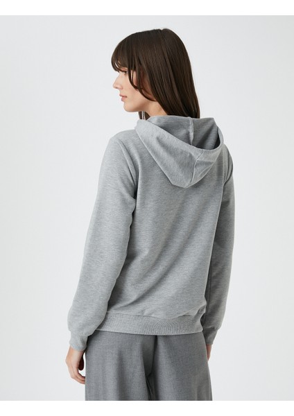 Basic Kapüşonlu Sweatshirt Kanguru Cepli fırsatları