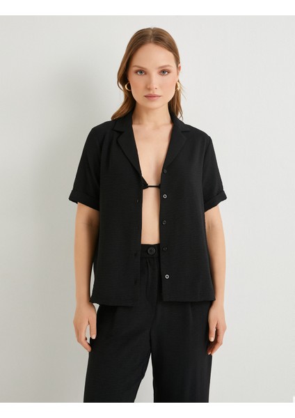 Kısa Kollu Gömlek Düğmeli Dokulu Standart Kesim modelleri