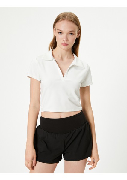 Crop Polo Tişört Kısa Kollu Slim Fit