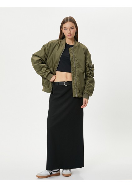 Bomber Ceket Kapaklı Çift Cep Kolej Yaka Fermuarlı fiyatları