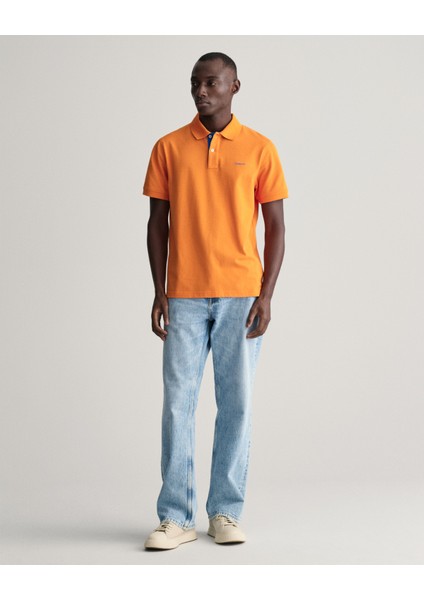 Erkek Turuncu Regular Fit Logolu Polo 2062026.806
