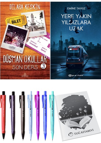 Düşman Okullar 3 Dilara Keskin ve Epsilon Yayınevi Yere Yakın Yıldızlara Uzak Emine Tavuz 2li Set