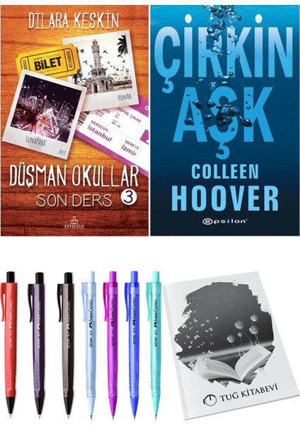 Düşman Okullar 3 Dilara Keskin ve Epsilon Yayınevi Çirkin Aşk Colleen Hoover 2li Set