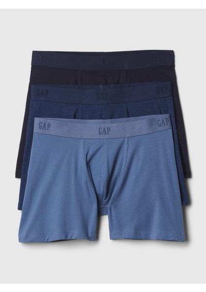 Erkek Mavi 5" 3'lü Boxer