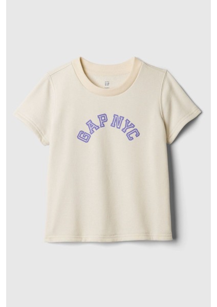 Erkek Bebek Kırık Beyaz Gap Arch Logo Grafikli T-Shirt