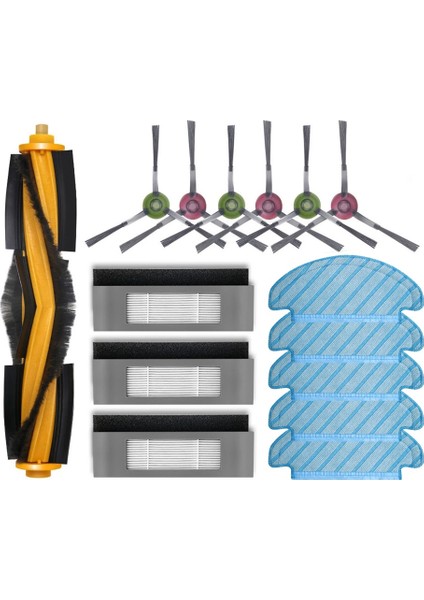 Deebot Ozmo 920 950 T8 T9 2 Hibrid Hepa Filtre Ana Yan Fırça Paspas Yedek Parçalar (Yurt Dışından)